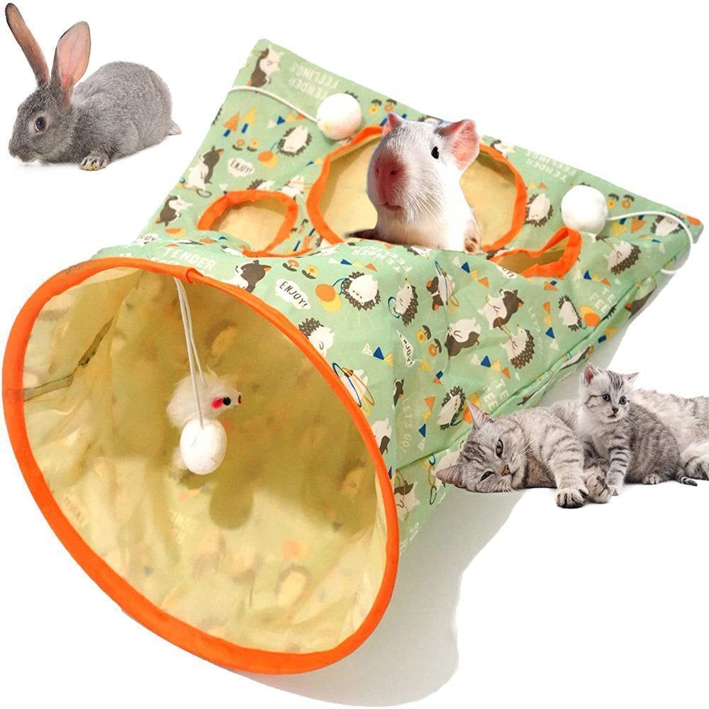 Cat Toy Tunnel Cat Drill Bag Pet Toy with Mouse Pendant Foldable Interactive Toy