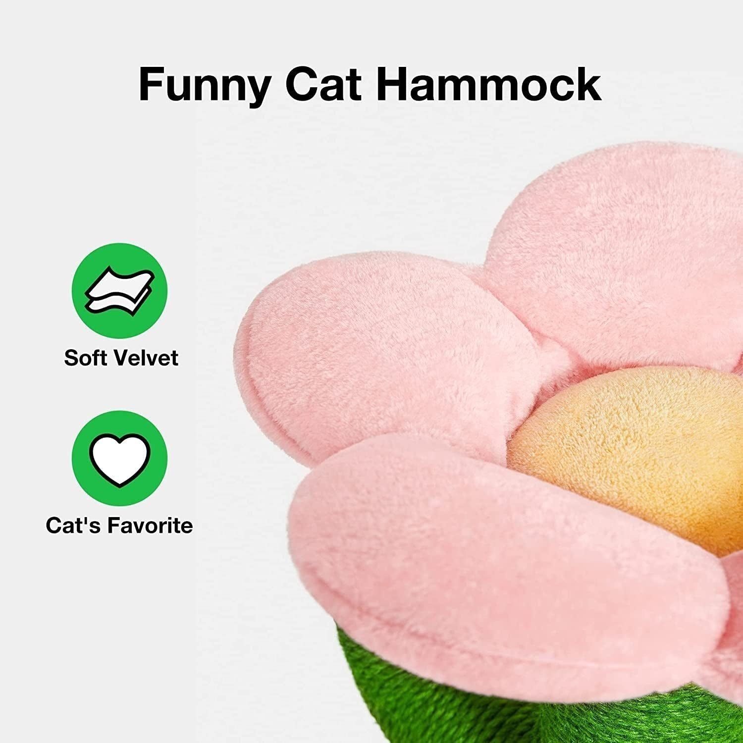 Cat Tree Flower, Cat Scratching Post with Hammock