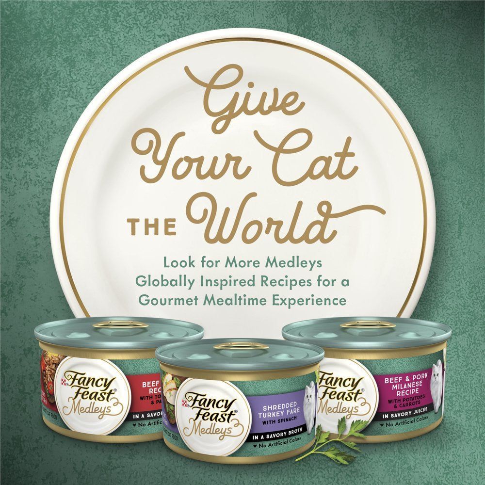  Wet Cat Food Tender Turkey Tuscany with Long Grain Rice Spinach Savory Sauce, 3 Oz. Cans (24 Pack)