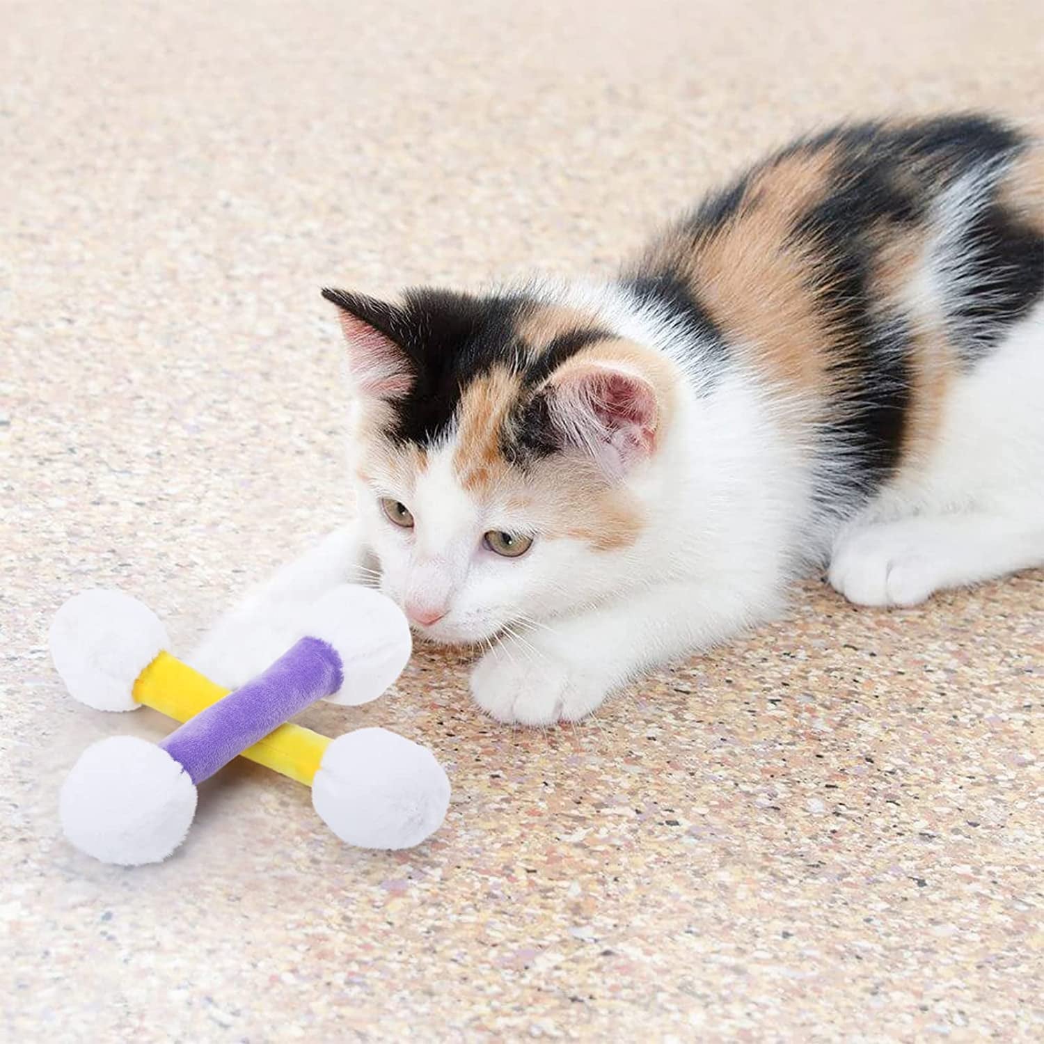 Interactive Swabs Catnip Toys Set of 6 Soft Plush Cat Kicker Toys
