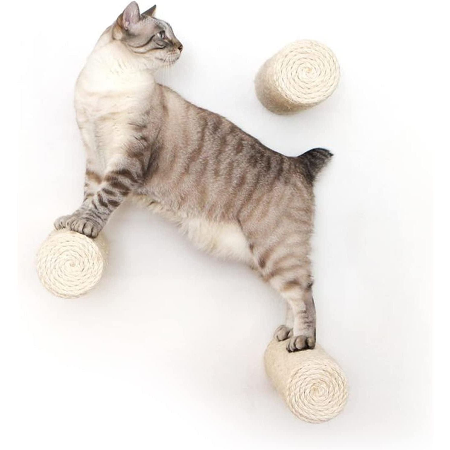 Floating Cat Scratching Post, Hand-Crafted Sisal Cat Scratcher Post