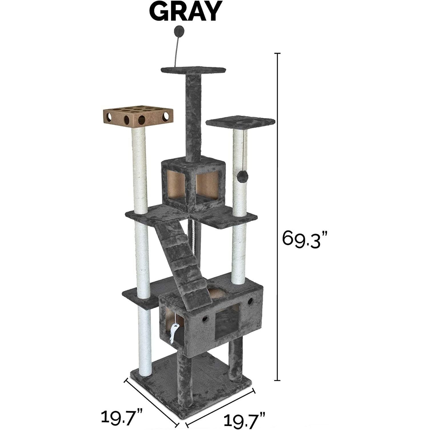 Cat Tree Interactive Playground with Cat Toys and Cat Scratching Post
