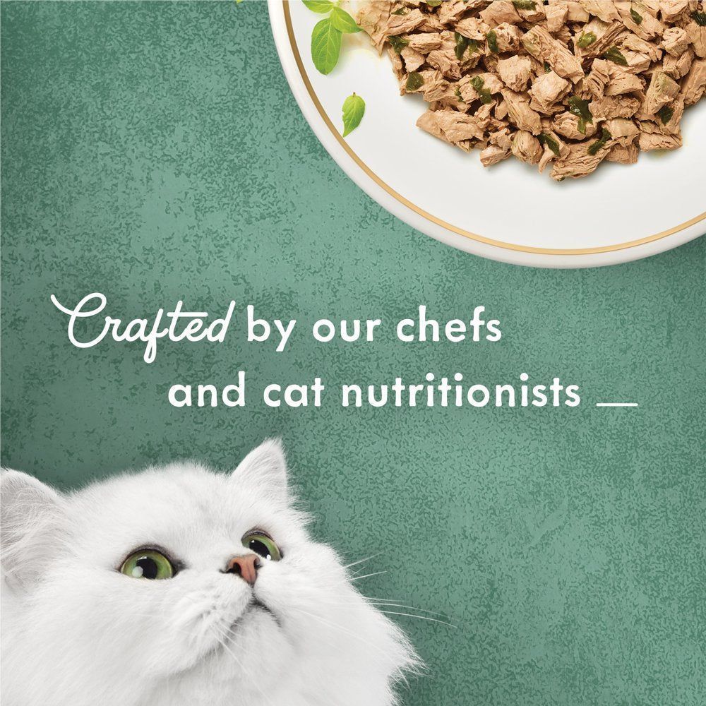 Fancy Feast Grain Free Cat Food Medleys Shredded Tuna Fare Wet Cat Food Recipe with Spinach in a Broth, 3 Oz. (24 Cans)