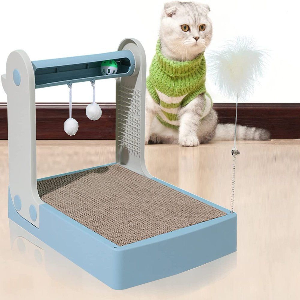 Cat Scratcher Cardboard Toy Cat Scratch Pad Bed Furniture Protector Kitty Cat Scratching Post Pad Reversible Replaceable Recycle for Indoor 5-In-1