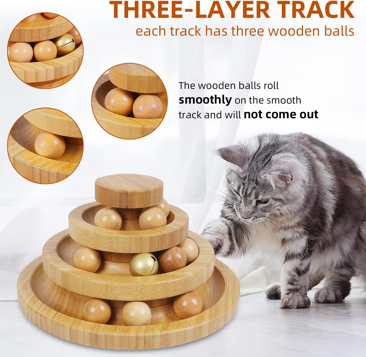 Cat Ball Tower with Removable Balls, Cat Ball Track