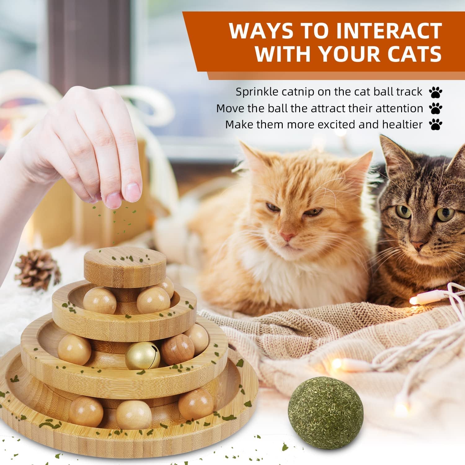Cat Ball Tower with Removable Balls, Cat Ball Track