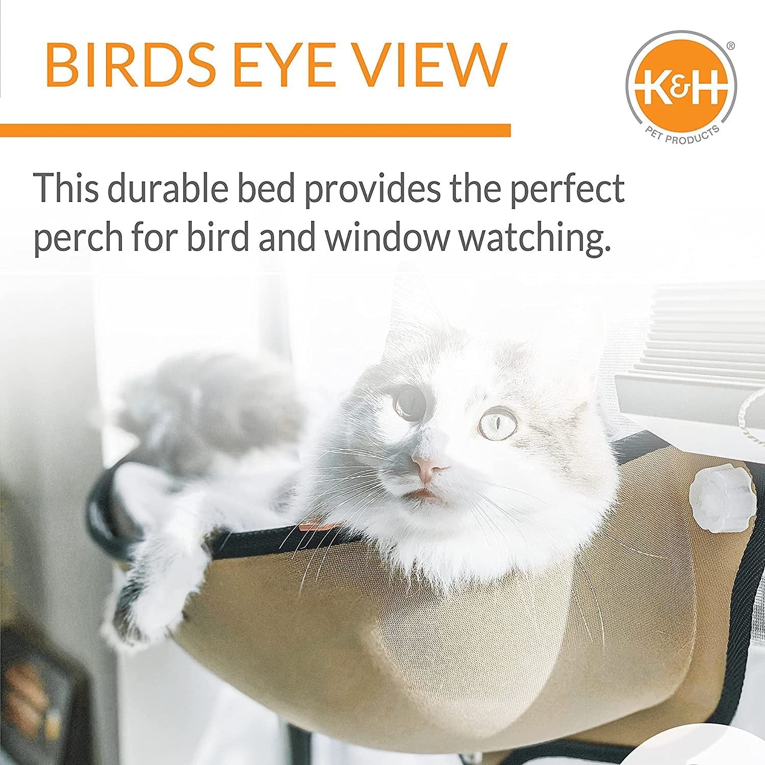 K&H Pet Products EZ Mount Window Bed Kitty Sill - Mounts to Virtually Any Glass Window or Door