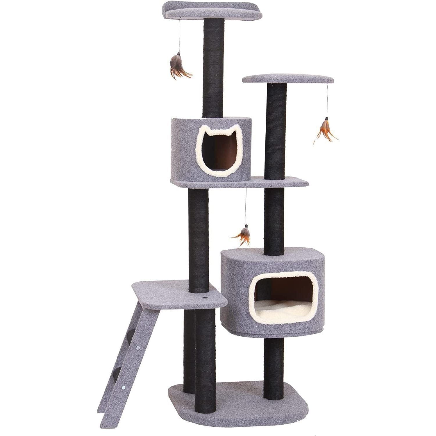 Cat Tree for Large Cats with Cat Scratching Post, Cat Tree Condo, Stable Locking System (SLS)