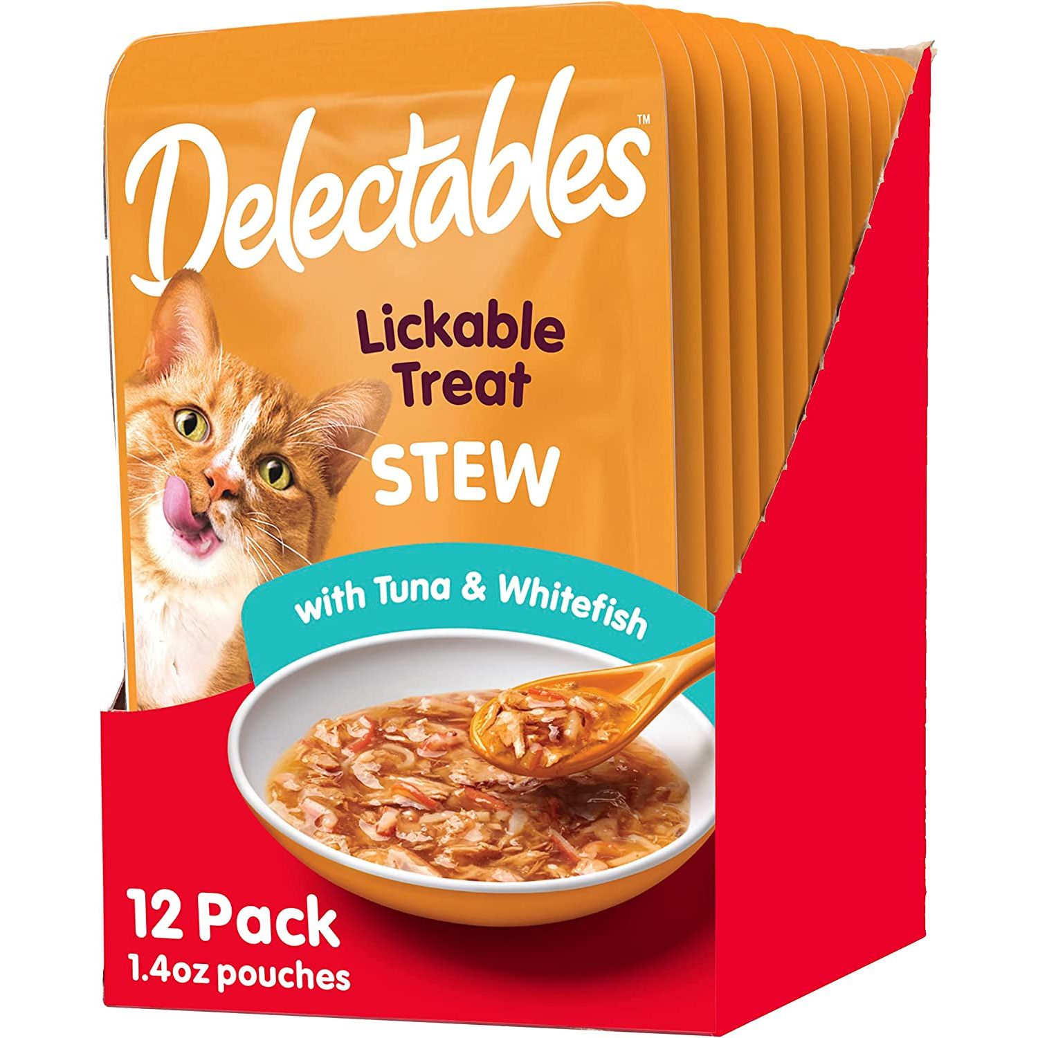 Delectables Stew Lickable Wet Cat Treats for Adult & Senior Cats, Variety Pack, 12 Count