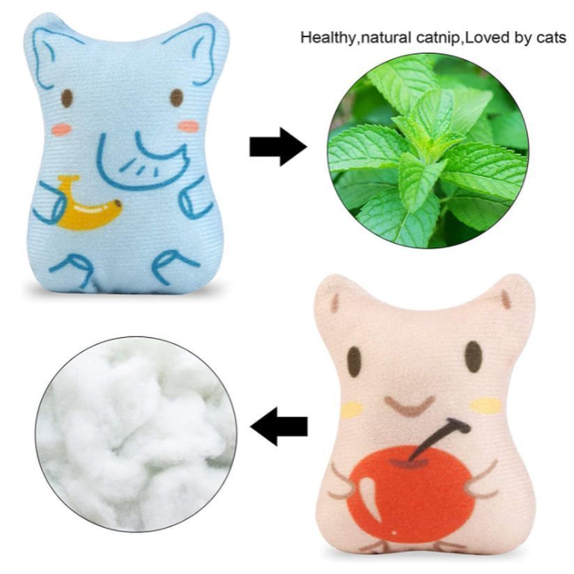 Catnip Toys for Cats - Plush Cat Chew Toys Teething Interactive for Kitten 5 PCS