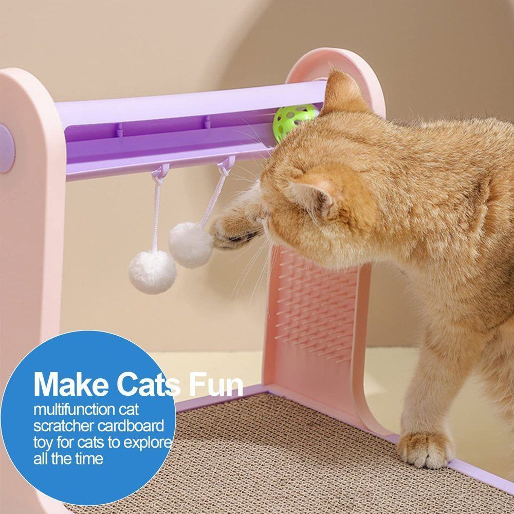 Cat Scratcher Cardboard Toy Cat Scratch Pad Bed Furniture Protector Kitty Cat Scratching Post Pad Reversible Replaceable Recycle for Indoor 5-In-1