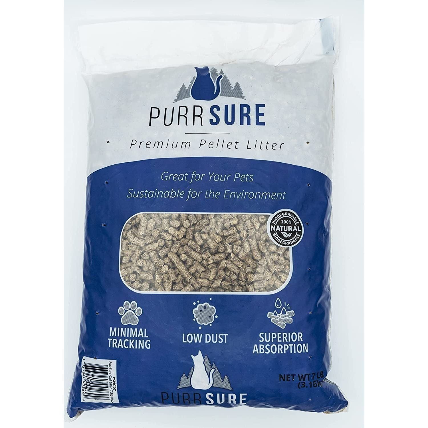 Pellets for Cat Litter 100% Natural Pine - ZERO Additives (Two 7Lb Bags)