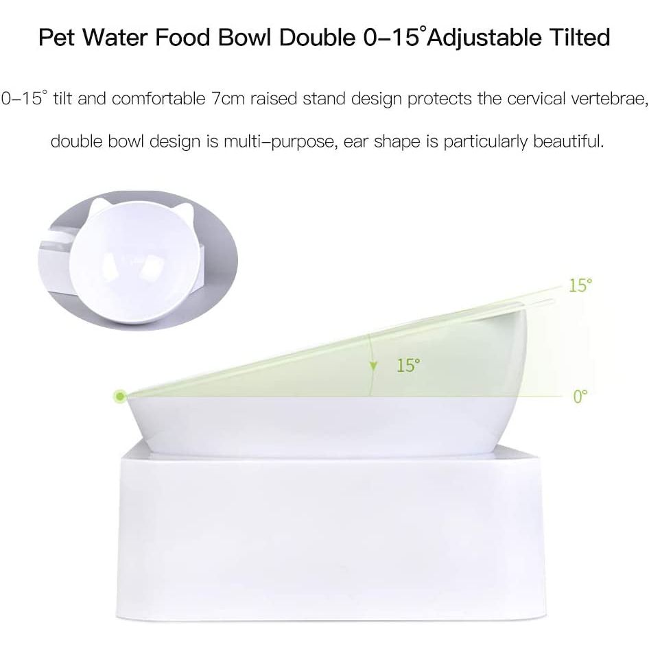 Gravity Cat Water Bowl Cat Tilted Water and Food Bowl Set