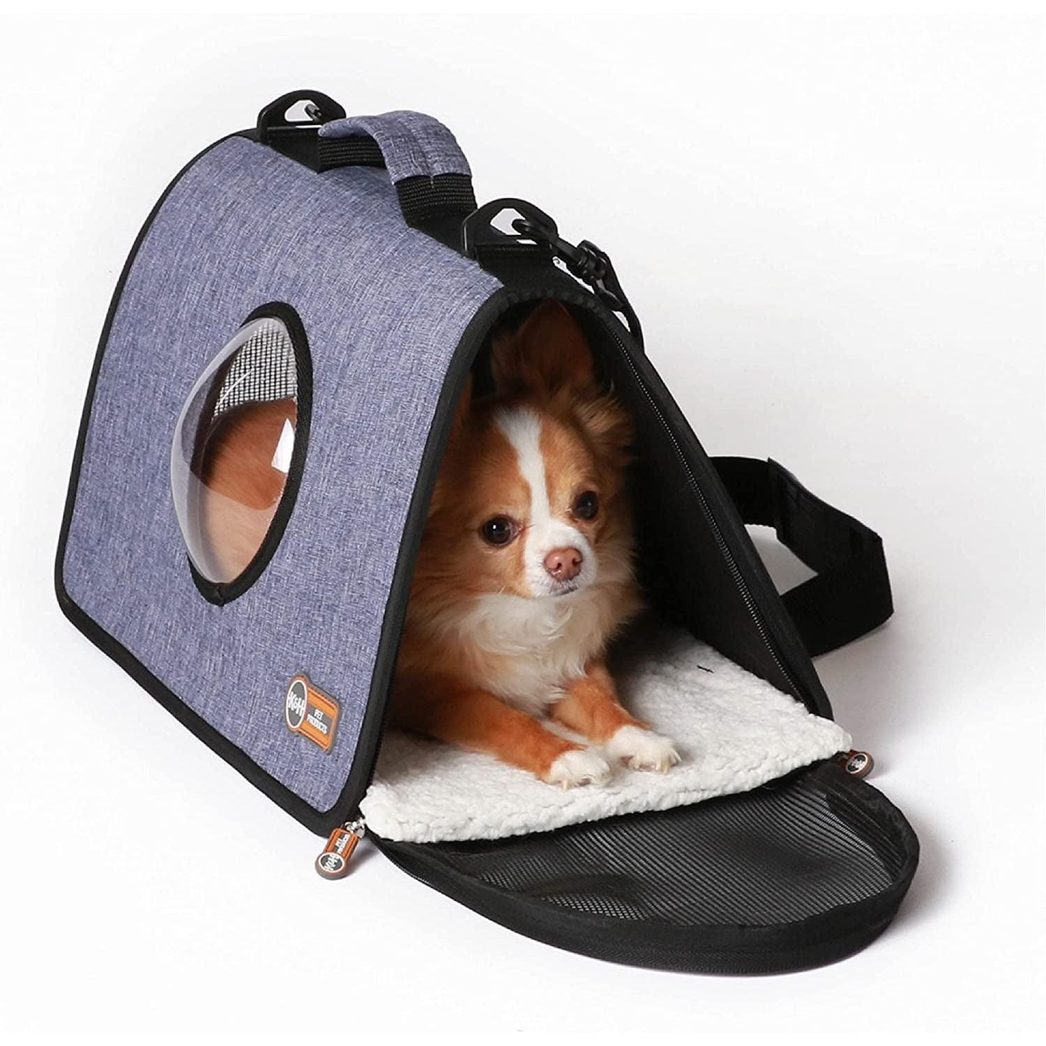 Small Lookout Cat Carrier Light Denim 17 X 10.5 X 9 Inches
