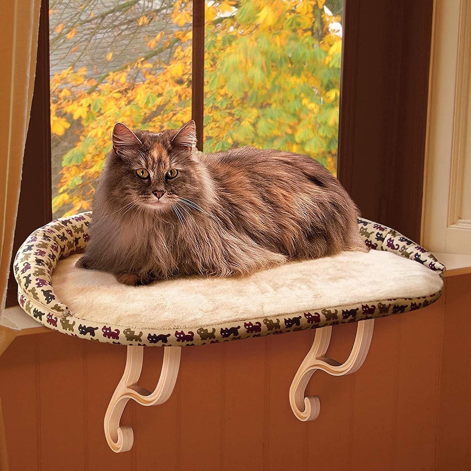 K&H PET PRODUCTS Deluxe Bolster Kitty Sill Cat Window Hanging Bed and Cat Hammock